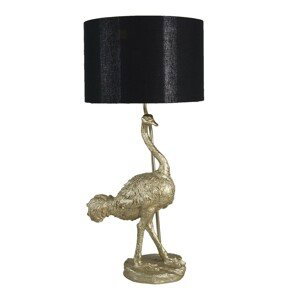 Stolní lampa pštros s černým stínidlem - 32*30*67 cm E27 Clayre & Eef