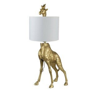 Stolní lampa žirafa s bílým stínidlem - 39*28*76 cm E27 Clayre & Eef