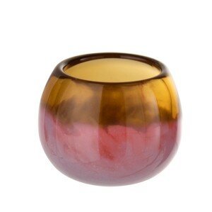 Okrovo-růžová skleněná váza Vana ball - Ø8*7 cm J-Line by Jolipa