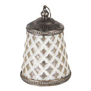 Bílá LED lampička ve tvaru čajové konvice - Ø 8*13 cm Clayre & Eef