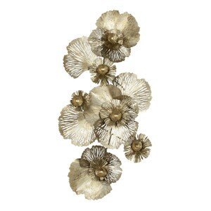 Zlatá nástěnná kovová dekorace květy Calli - 132*9*66 cm Clayre & Eef
