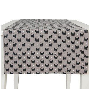 Běhoun na stůl šedý Cat Lovers - 50*140 cm
