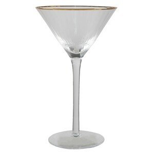 Sklenice na Martini s vroubkováním a zlatou linkou Pim - Ø13*20 cm / 250ml Clayre & Eef