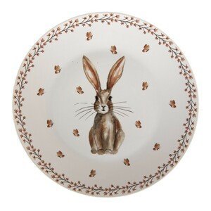 Keramický jídelní talíř Rustic Easter Bunny - Ø 26*2 cm Clayre & Eef