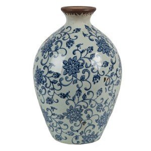 Keramická dekorativní modrá váza - Ø 15*23 cm Clayre & Eef