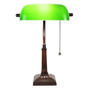 Zelená bankovní lampa tiffany Bank - 26*16*40 cm E27/max 1*40W Clayre & Eef
