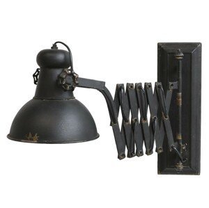 Černá antik nástěnná lampa s patinou Factory Lamp - Ø21*45-105 cm/ E14/ 60W Chic Antique