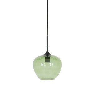 Zelené skleněné závěsné světlo Mayson green and black  - Ø 23*18 cm/E27/40W Light & Living