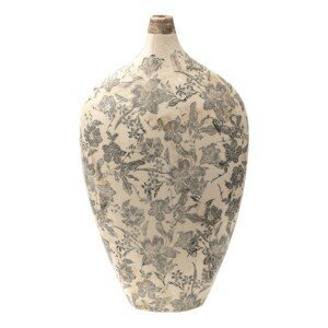 Keramická dekorační váza s úzkým hrdlem Mell French L - 22*11*38 cm Clayre & Eef