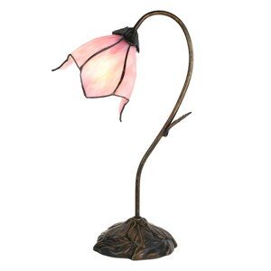 Stolní lampa Tiffany Flower Pink - 30*17*48 cm E14/max 1*25W Clayre & Eef