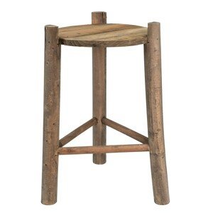 Dřevěný dekorační antik stolík na rostliny - Ø 27*44 cm Clayre & Eef