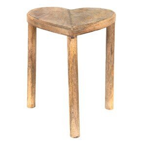 Příruční dřevěný dekorační stolek ve tvaru srdce Heartimé - 30*26*33 cm Clayre & Eef