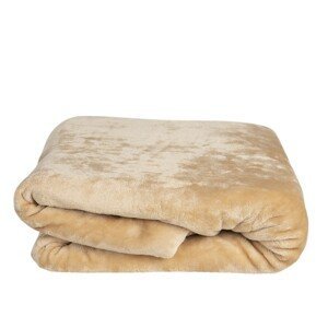 Béžová chlupatá deka - pléd Vianna - 150*200cm Clayre & Eef