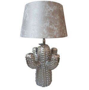 Stříbrná kovová stolní lampa Cactus  -Ø 25*43 cm/ E27 Colmore by Diga