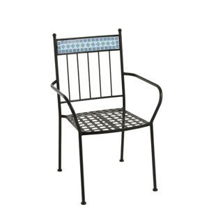 Kovová zahradní židle Mosaic Blue - Ø44*43*93 cm J-Line by Jolipa