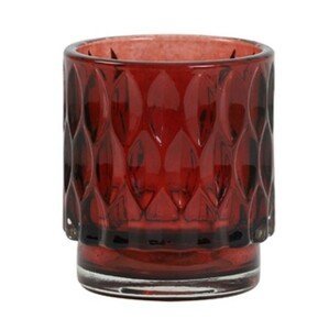 Vínový skleněný svícen Grace ruby red - Ø 7*8 cm Light & Living