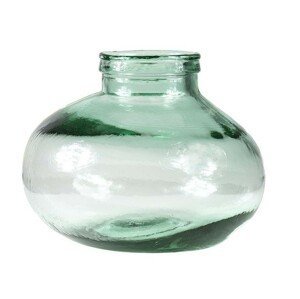 Skleněná designová recyklovaná váza s nádechem zelené - 25*25*19,5cm / 5L Mars & More