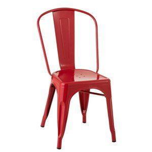 Červená kovová židle  Bistro - 51*45*85cm J-Line by Jolipa