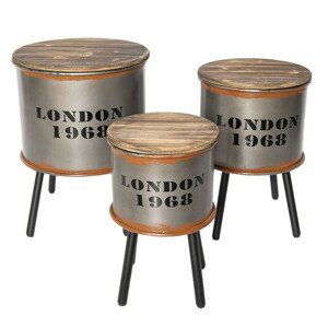 Set tří odkládacích stolků London - Ø 40*54 cm/Ø 34*49 cm/Ø 27*44 cm (3)