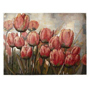 Nástěnná kovová dekorace/ obraz Tulips - 100*5*75cm