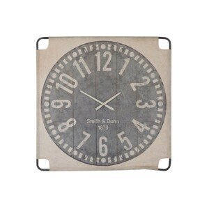 Béžovo-šedé nástěnné textilní hodiny Smith&Dunn- 104*104cm