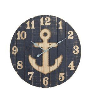 Dřevěné nástěnné hodiny s kotvou Anchor- Ø 70*6cm