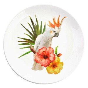 Keramický talíř s papouškem Kakadu Exotic World – Ø 20*2 cm Clayre & Eef