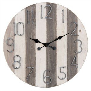 Nástěnné hodiny s pruhovaným designem - Ø 70*4 cm  Clayre & Eef