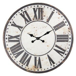 Veliké vintage hodiny s rezem - Ø 70*5 cm Clayre & Eef