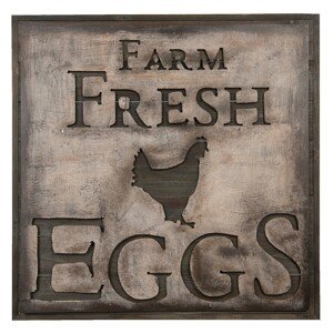Kovový obraz na stěnu Farm Fresh Eggs - 60*60*3 cm