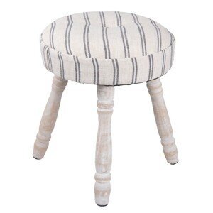 Dřevěná stolička s patinou a textilním sedákem Esme – Ø 30*37 cm Clayre & Eef