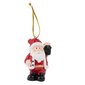 Vánoční ozdoba Santa s lucernou -  5*4*7 cm