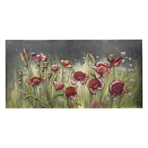Kovový obraz Květy na louce - 120*60*6 cm