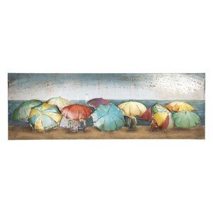 Kovový nástěnný obraz Deštníky - 180*6*60 cm