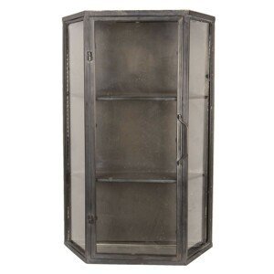 Nástěnná kovová černá skříň / vitrína - 49*19*75 cm