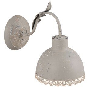 Nástěnná šedá vintage lampa - 15*26*24 cm / E27/max 1*60W Clayre & Eef