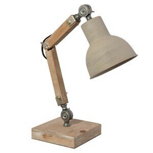 Dřevěná stolní lampa Elayne – 15*15*47 cm E27/max 1*60W Clayre & Eef