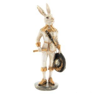 Dekorace králíka vojáka s patinou - 7*7*23 cm Clayre & Eef