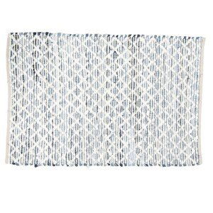 Šedo-modrý koberec s bílým prošitím - 90*140 cm Clayre & Eef