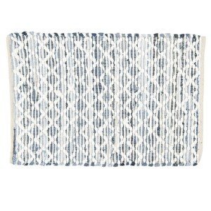 Šedo-modrý bavlněný kobereček s bílým prošitím - 60*90 cm Clayre & Eef