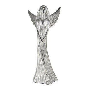 Kovový stříbrný anděl Anael - 29*22*46cm