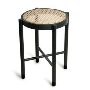 Černý retro dřevěný stolek Webbing - 35*35*50 cm