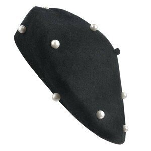 Černý baret s perličkami - 28 cm Clayre & Eef