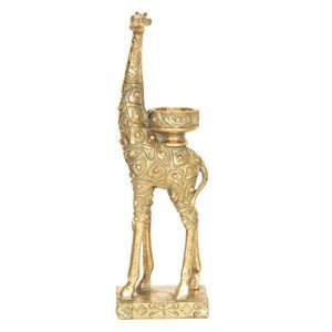 Zlatý stojan na svíčku ve tvaru žirafy - 10*8*33 cm