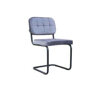 Šedá sametová jídelní židle Capri dark grey - 52*55*89 cm