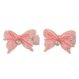 2ks Růžové sponky do vlasů ve tvaru motýlků Clayre & Eef