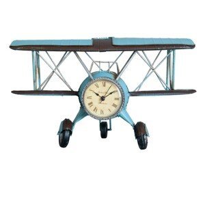 Stolní hodiny ve tvaru letadla - 30*14*18 cm / 1xAAA Clayre & Eef