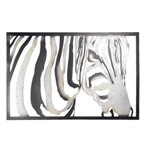 Nástěnná kovová dekorace Zebra - 85*3*55 cm