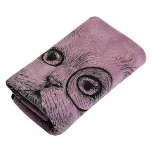 Růžový ručník Cat - 35*75 cm