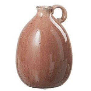 Hnědá keramická váza s uchem Florero - ∅ 19*26 cm J-Line by Jolipa
